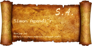 Simon Agenór névjegykártya